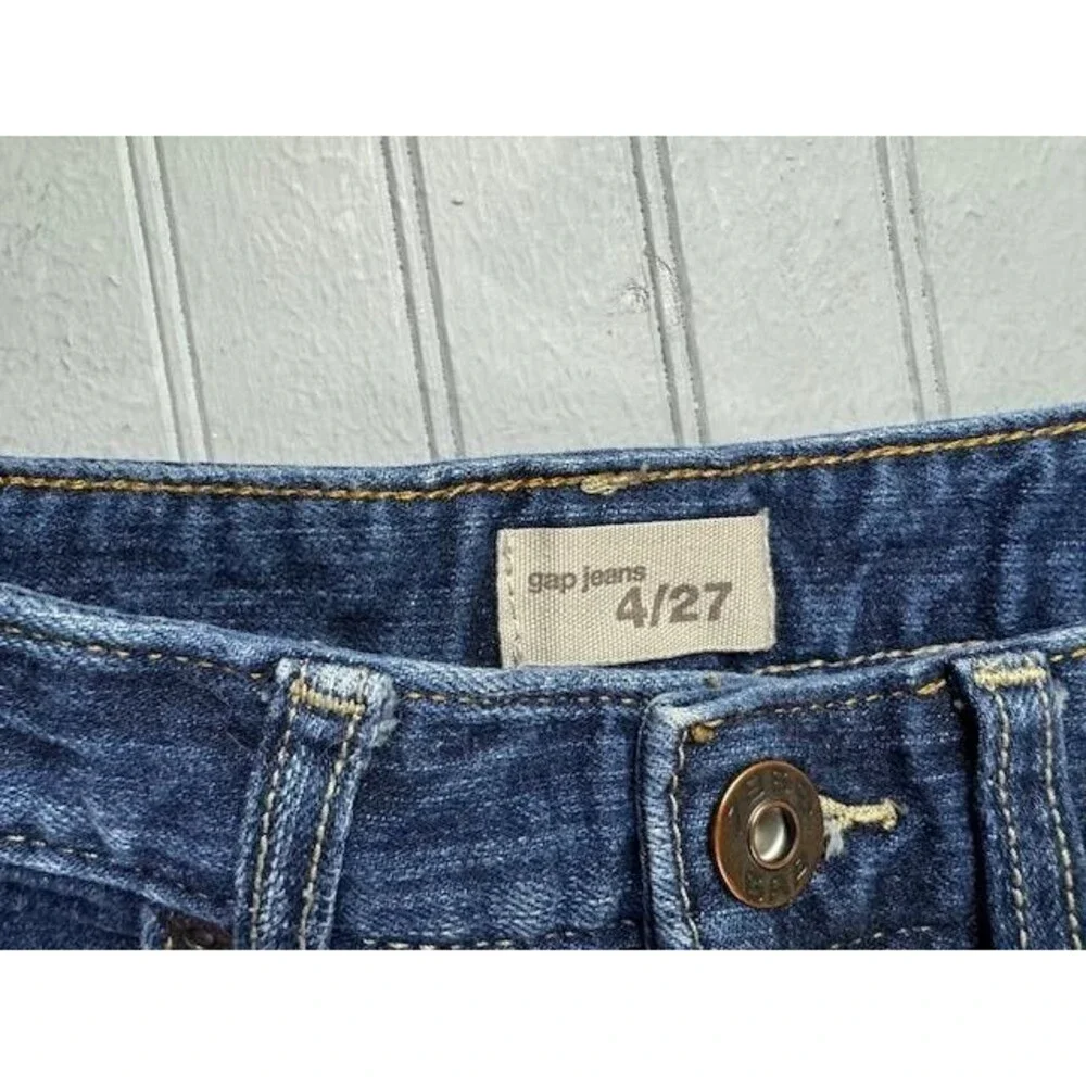 Gap Size 4 27 Womens Skirt Denim Jean Stretch Short Distress Raw Hem